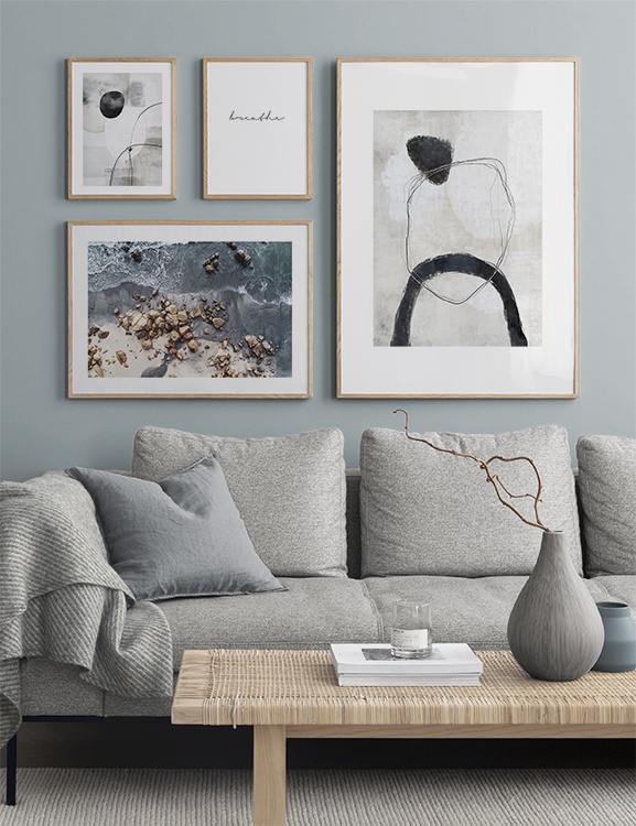 Blauwe, grafische harmonie